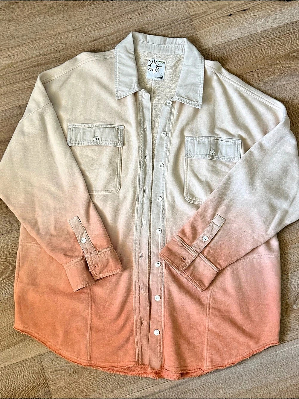 Offline by Aerie Airlift Utility Jacket Gradient Utility Jacket Orange & Cream